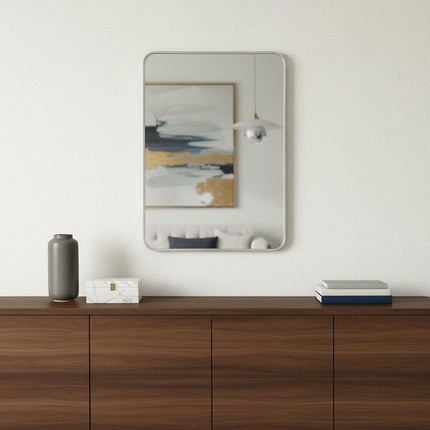 36" Silver Aluminum Framed Accent Mirror HomeRoots