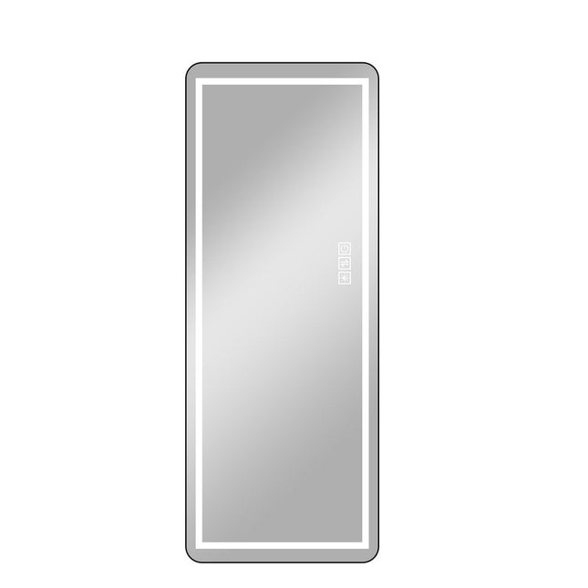 64" Black Aluminum Lighted Framed Full Length Mirror HomeRoots