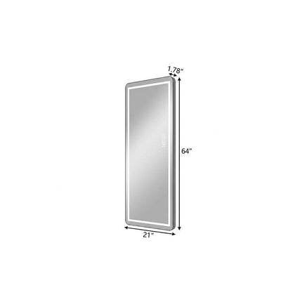64" Black Aluminum Lighted Framed Full Length Mirror HomeRoots