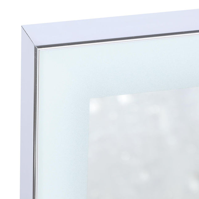 32" Silver Aluminum Lighted Framed Anti Fog Bathroom Vanity Mirror HomeRoots