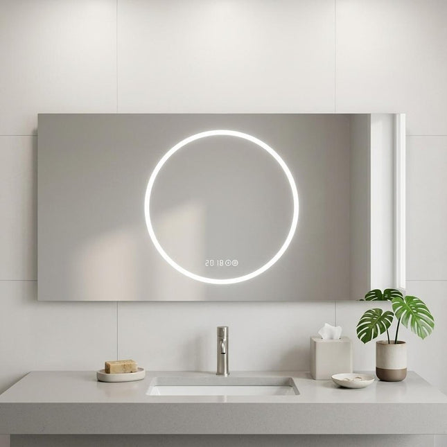24" Lighted Frameless Anti Fog Bathroom Vanity Mirror HomeRoots