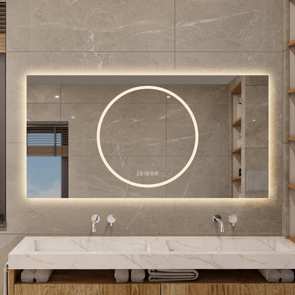 24" Lighted Frameless Anti Fog Bathroom Vanity Mirror HomeRoots