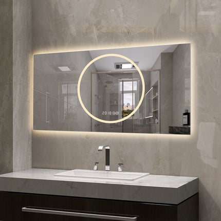 24" Lighted Frameless Anti Fog Bathroom Vanity Mirror HomeRoots