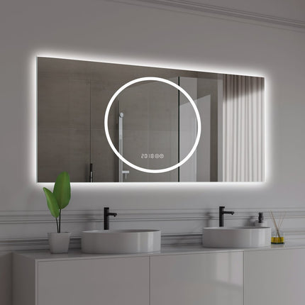 24" Lighted Frameless Anti Fog Bathroom Vanity Mirror HomeRoots
