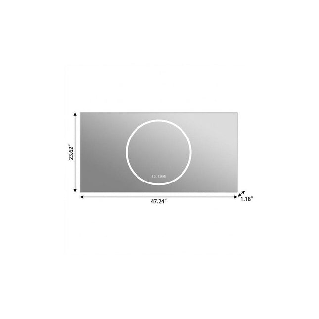 24" Lighted Frameless Anti Fog Bathroom Vanity Mirror HomeRoots