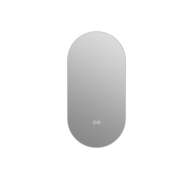 48" Oval Lighted Frameless Anti Fog Bathroom Vanity Mirror HomeRoots