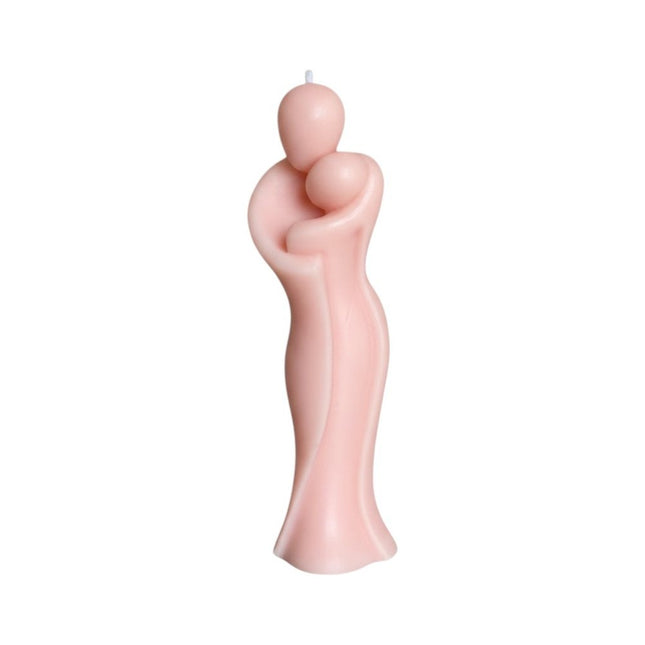 2" Peach Black Ice Scented Mother And Child Dimensional Candle HomeRoots