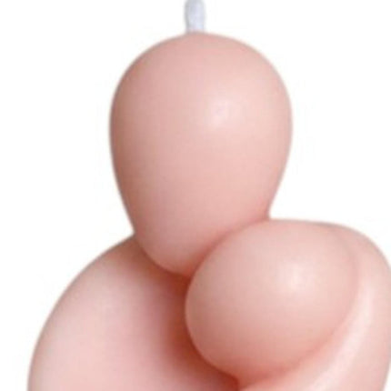 2" Peach Creamy Vanilla Scented Mother And Child Dimensional Candle HomeRoots