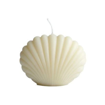 4" Ivory Black Ice Scented Dimensional Seashell Candle HomeRoots