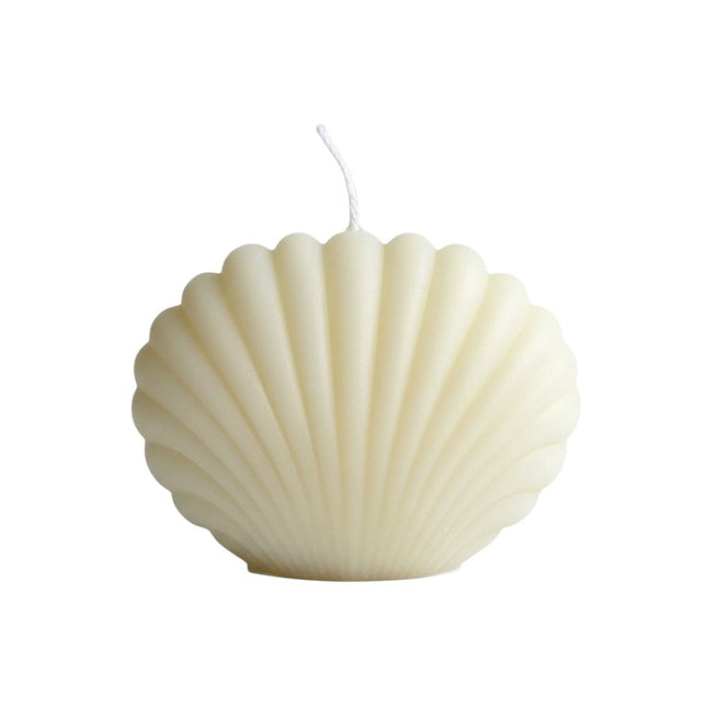 4" Ivory Black Ice Scented Dimensional Seashell Candle HomeRoots
