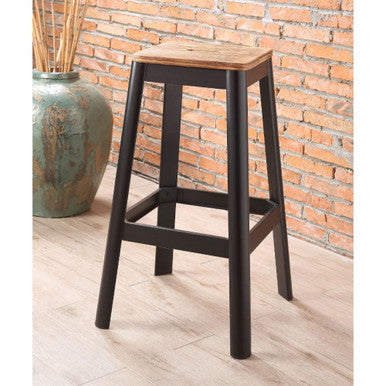 ACME 72332 Jacotte Bar Stool (1 Piece), Natural & Black, 30" Seat Height ACME Furniture
