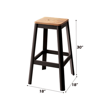 ACME 72332 Jacotte Bar Stool (1 Piece), Natural & Black, 30" Seat Height