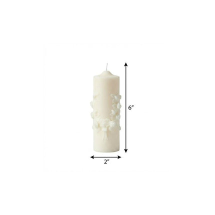 2" Ivory Unscented Candle Round Pillar HomeRoots