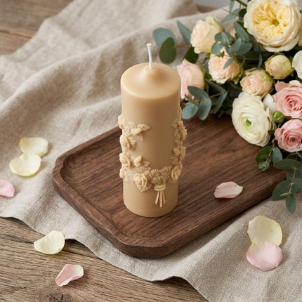 2" Almond White Tea Scented Candle HomeRoots