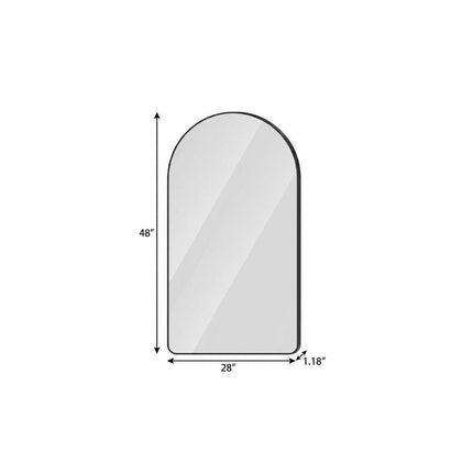 48" Black Aluminum Arch Lighted Framed Anti Fog Bathroom Vanity Mirror HomeRoots