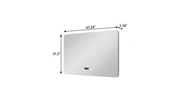 32" Black Aluminum Lighted Framed Anti Fog Bathroom Vanity Mirror HomeRoots