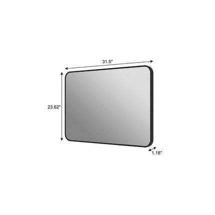 24" Black Aluminum Lighted Framed Anti Fog Bathroom Vanity Mirror HomeRoots