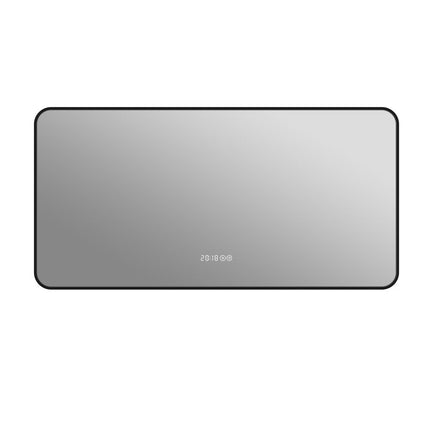 24" Black Aluminum Lighted Framed Anti Fog Bathroom Vanity Mirror HomeRoots