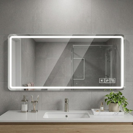 28" Lighted Frameless Anti Fog Bathroom Vanity Mirror HomeRoots