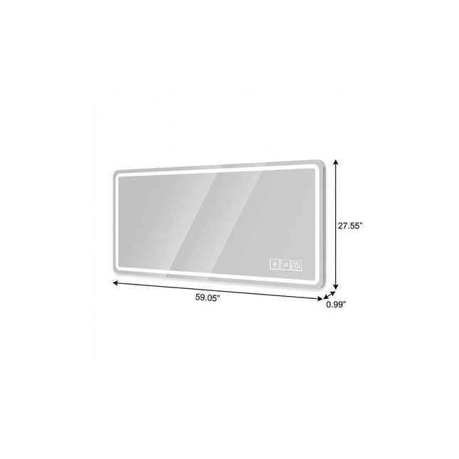 28" Lighted Frameless Anti Fog Bathroom Vanity Mirror HomeRoots