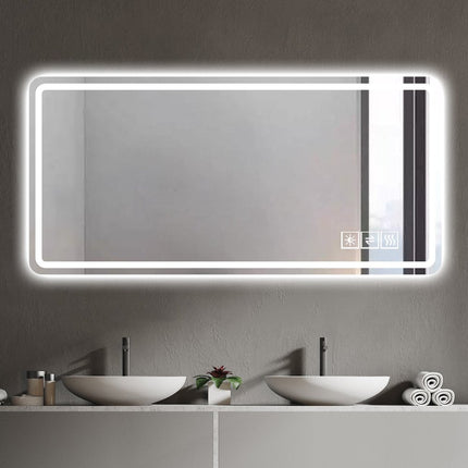 28" Lighted Frameless Anti Fog Bathroom Vanity Mirror HomeRoots