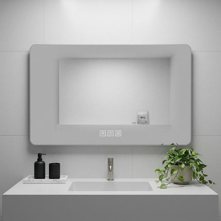 28" Lighted Frameless Anti Fog Bathroom Vanity Mirror HomeRoots