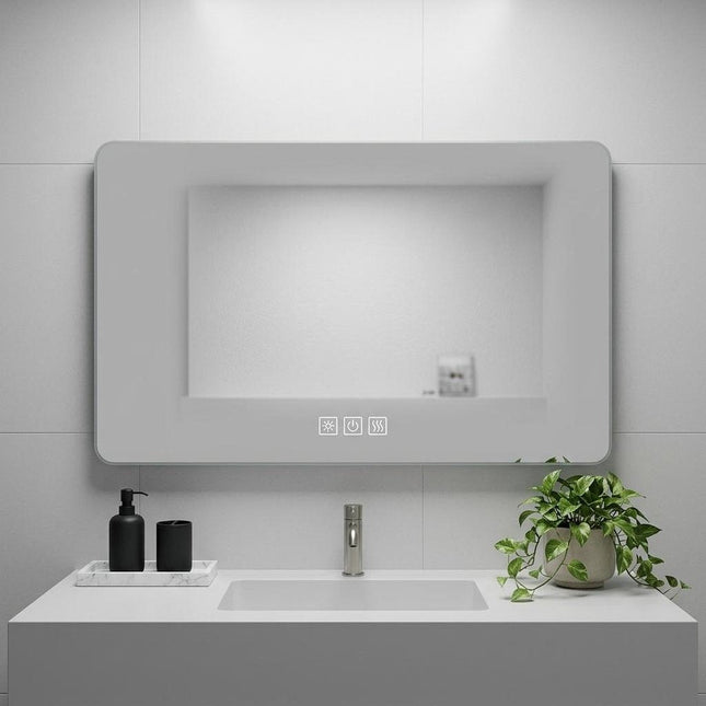 28" Lighted Frameless Anti Fog Bathroom Vanity Mirror HomeRoots
