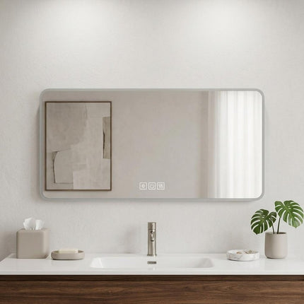 24" Lighted Frameless Anti Fog Bathroom Vanity Mirror HomeRoots