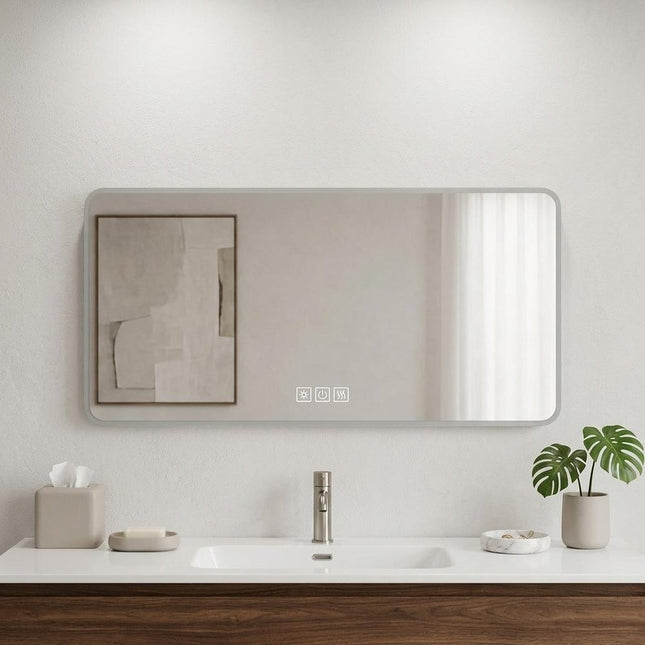 24" Lighted Frameless Anti Fog Bathroom Vanity Mirror HomeRoots