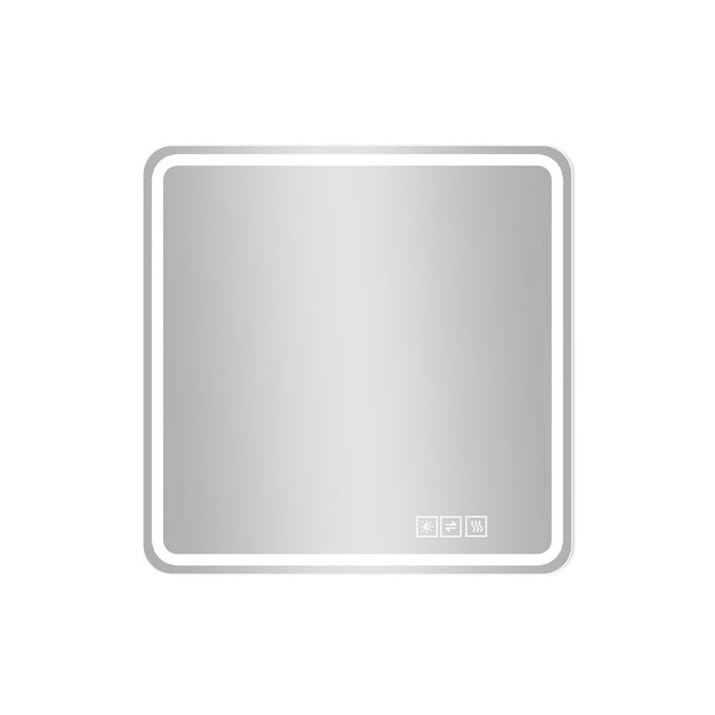 36" Square Lighted Frameless Anti Fog Bathroom Vanity Mirror HomeRoots