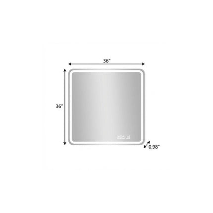 36" Square Lighted Frameless Anti Fog Bathroom Vanity Mirror HomeRoots