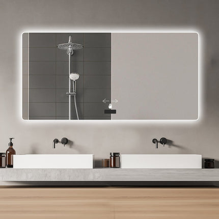 32" Lighted Frameless Anti Fog Bathroom Vanity Mirror HomeRoots