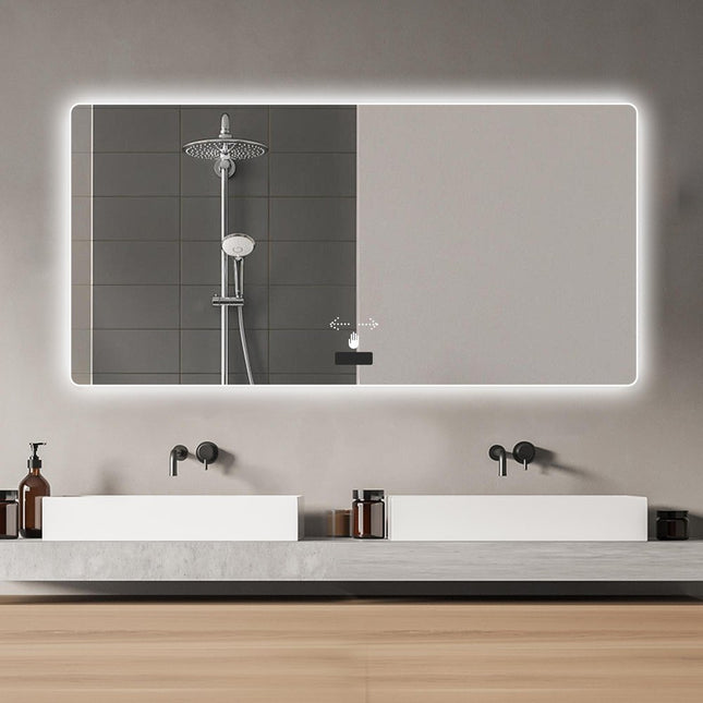 32" Lighted Frameless Anti Fog Bathroom Vanity Mirror HomeRoots
