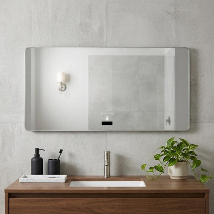 32" Lighted Frameless Anti Fog Bathroom Vanity Mirror HomeRoots