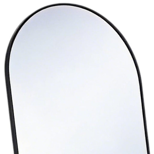59" Black Aluminum Arch Freestanding And Wall Mounted Framed Full Length Mirror HomeRoots