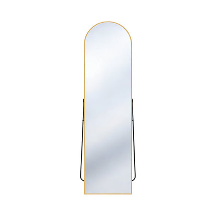 59" Gold Aluminum Arch Freestanding And Wall Mounted Framed Full Length Mirror HomeRoots
