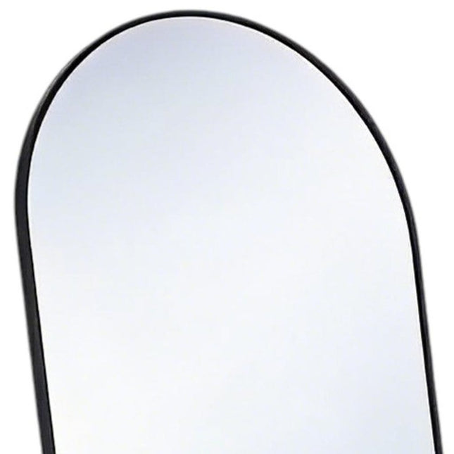 64" Black Aluminum Arch Freestanding And Wall Mounted Framed Full Length Mirror HomeRoots