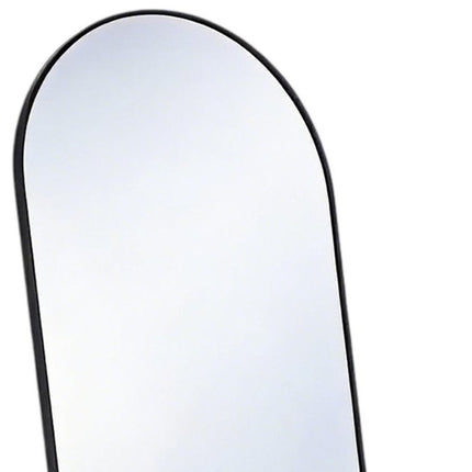 64" Black Aluminum Arch Freestanding And Wall Mounted Framed Full Length Mirror HomeRoots