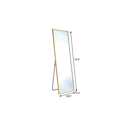 70" Gold Aluminum Freestanding And Wall Mounted Framed Full Length Mirror