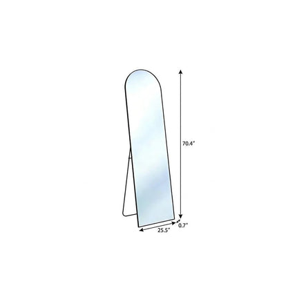 70" Black Aluminum Arch Freestanding And Wall Mounted Framed Full Length Mirror HomeRoots