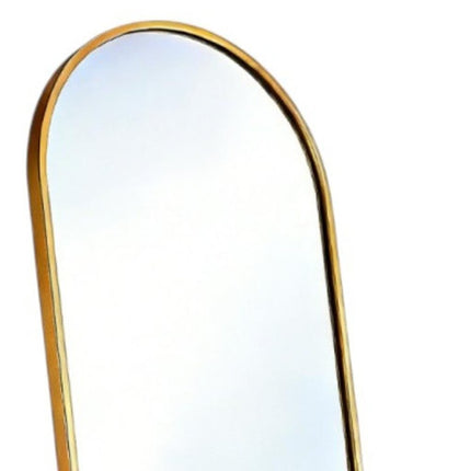 70" Gold Aluminum Arch Freestanding And Wall Mounted Framed Full Length Mirror HomeRoots