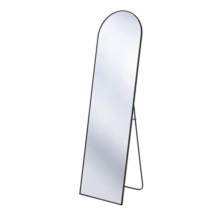 56" Black Aluminum Arch Freestanding And Wall Mounted Framed Full Length Mirror HomeRoots