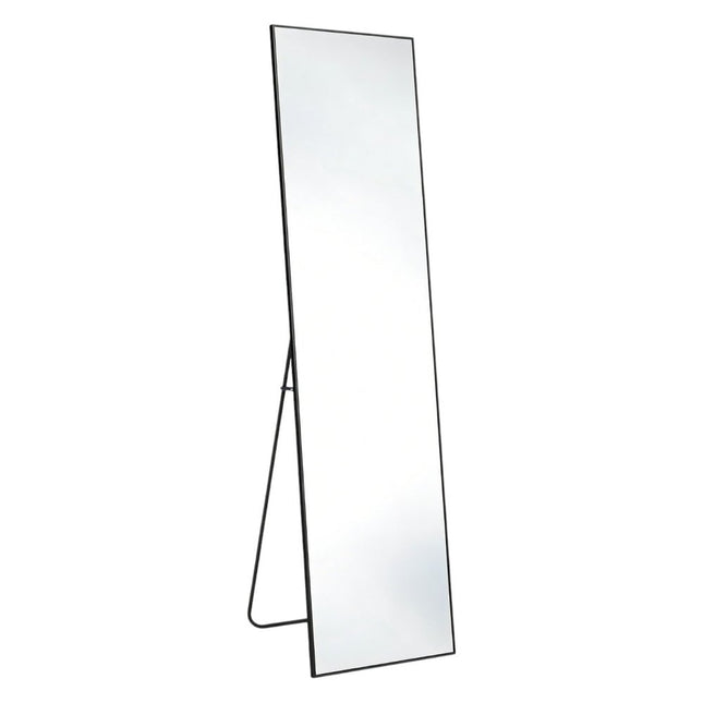 56" Black Aluminum Freestanding And Wall Mounted Framed Full Length Mirror HomeRoots