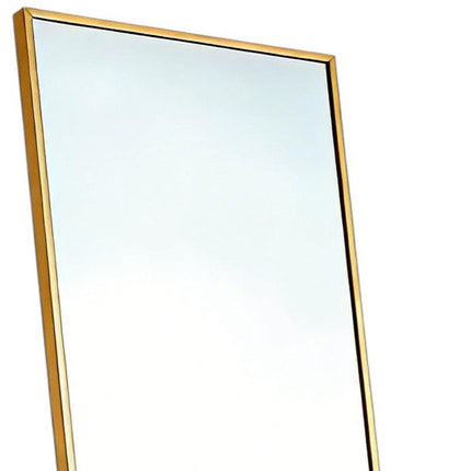 56" Gold Aluminum Freestanding And Wall Mounted Framed Full Length Mirror HomeRoots
