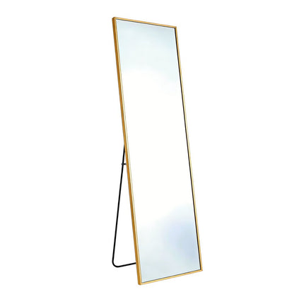 56" Gold Aluminum Freestanding And Wall Mounted Framed Full Length Mirror HomeRoots