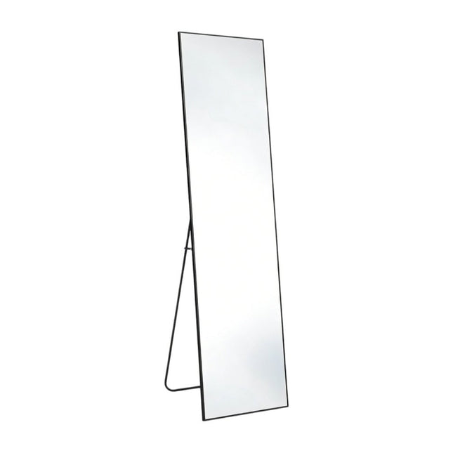 55" Black Aluminum Wall Mount Leaning Or Freestanding Framed Full Length Mirror HomeRoots