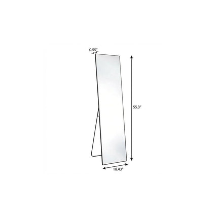 55" Black Aluminum Wall Mount Leaning Or Freestanding Framed Full Length Mirror HomeRoots