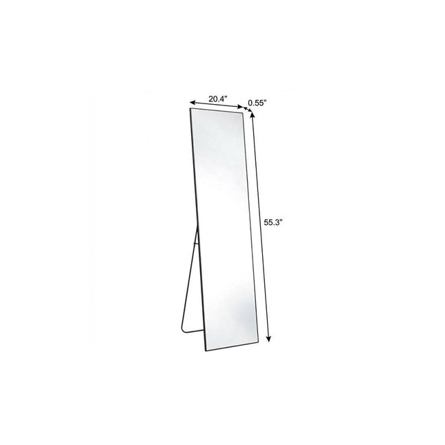 55" Black Aluminum Freestanding And Wall Mounted Framed Full Length Mirror HomeRoots