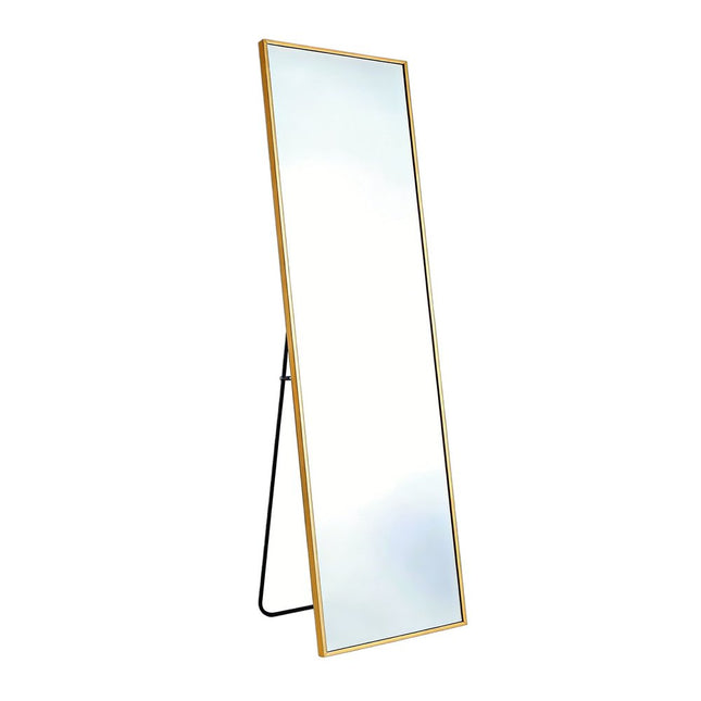 55" Gold Aluminum Freestanding And Wall Mounted Framed Full Length Mirror HomeRoots