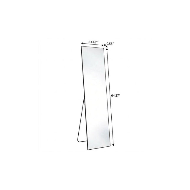 64" Black Aluminum Freestanding And Wall Mounted Framed Full Length Mirror HomeRoots